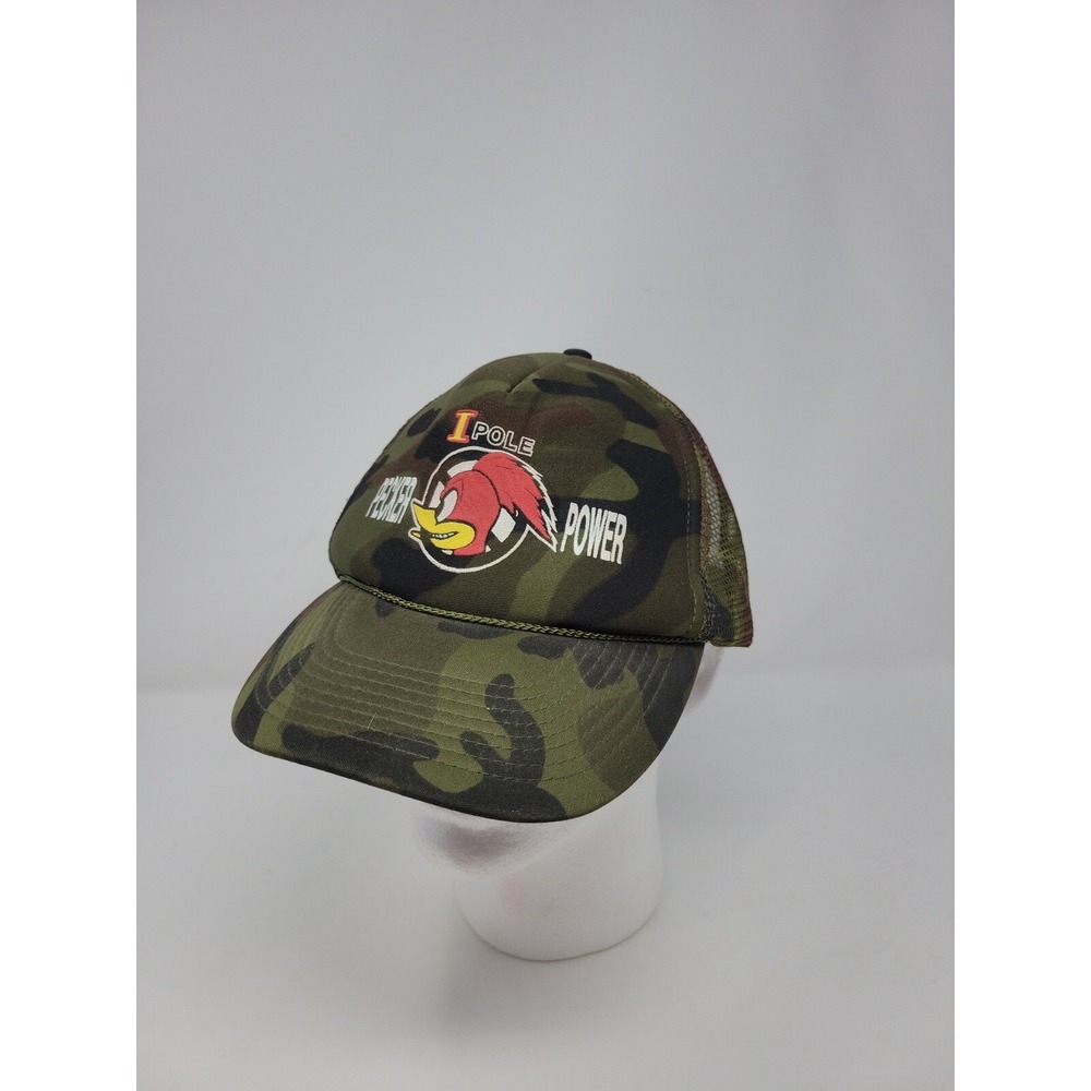 Vintage Pecker‎ Power I Pole Shelby Cobra NHRA Funny Car Racing Hat Cap Camo